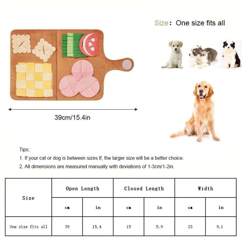 Menu Shape Cute Hidden Food Smell Mat Training Puzzle Dog Slow Food Mat Detoxing Physical Consumption Interactive Pet Smell Toy