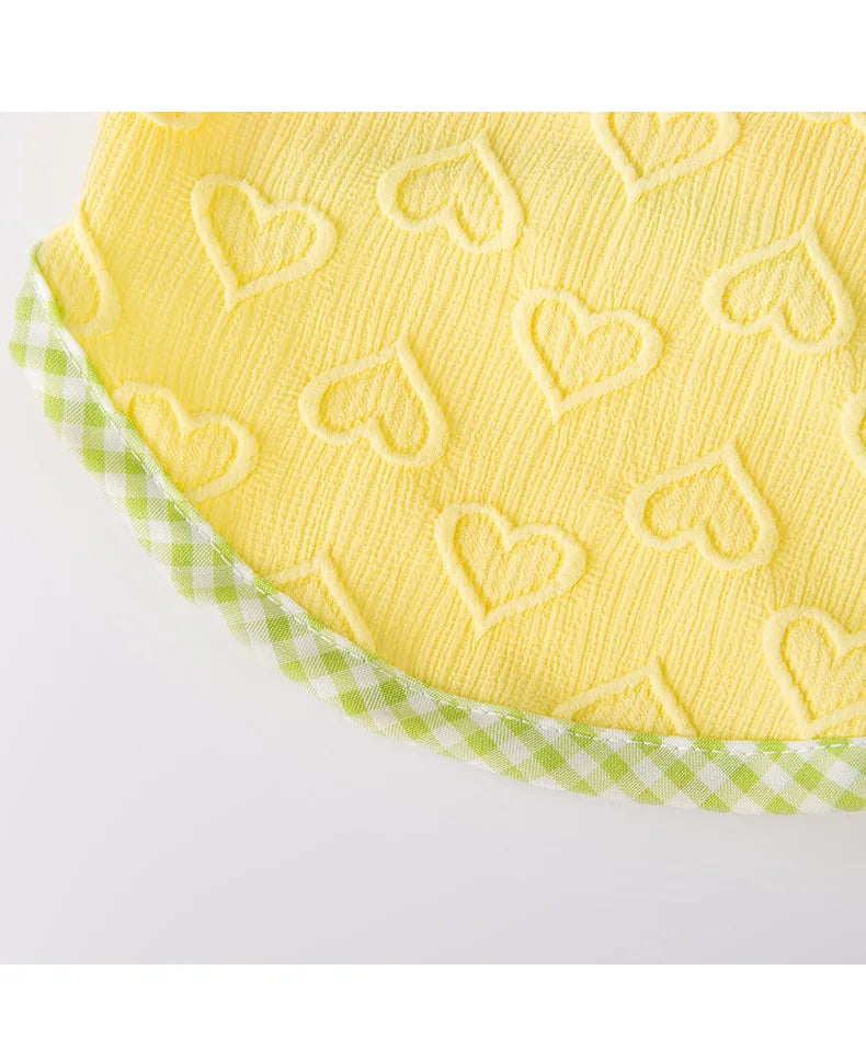 Spring and Summer Dog Cute Love Relief Texture Bow Strap Cat Tank Top Pet Dog Clothes Puppy Clothes Dog Costume