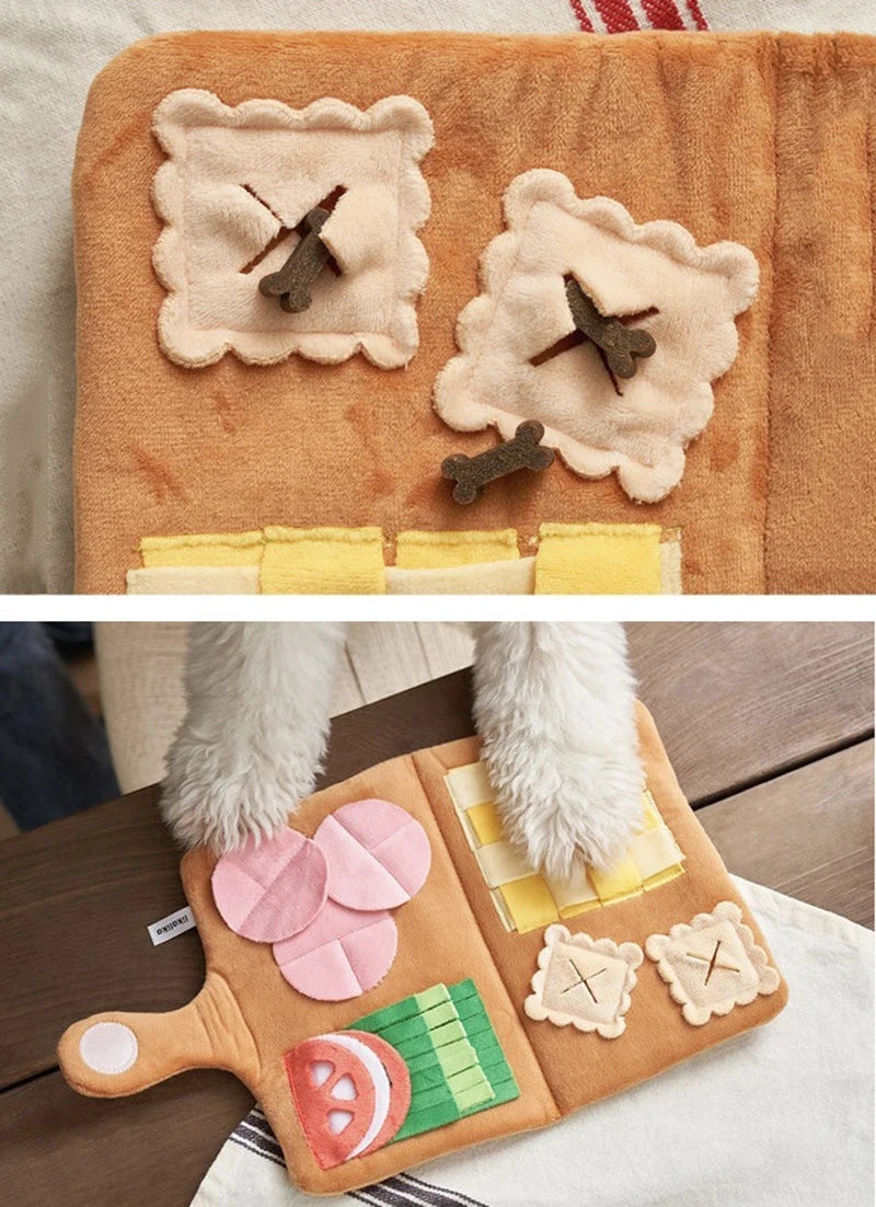 Menu Shape Cute Hidden Food Smell Mat Training Puzzle Dog Slow Food Mat Detoxing Physical Consumption Interactive Pet Smell Toy