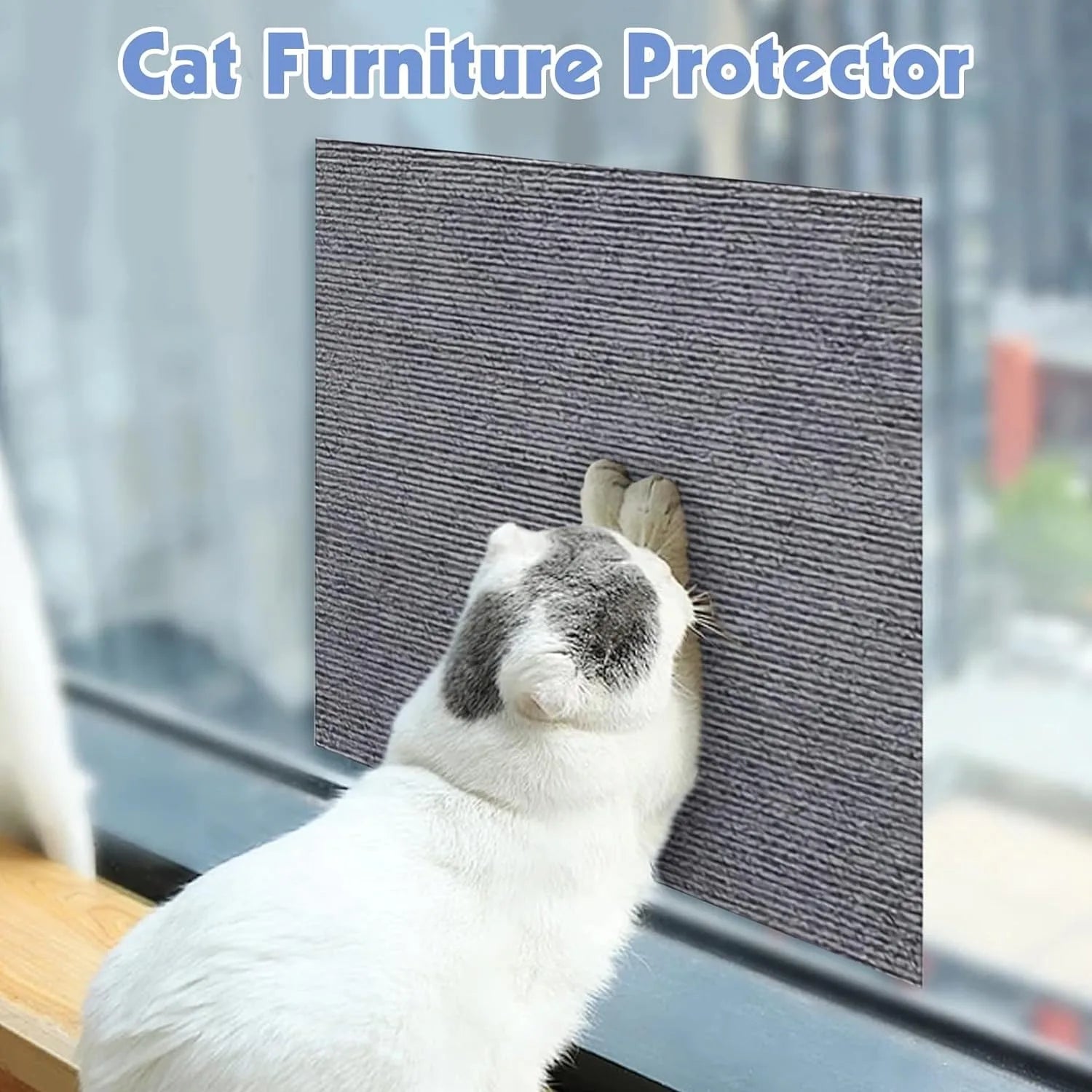 Scratching mat pet carpet with self-adhesive furniture protector