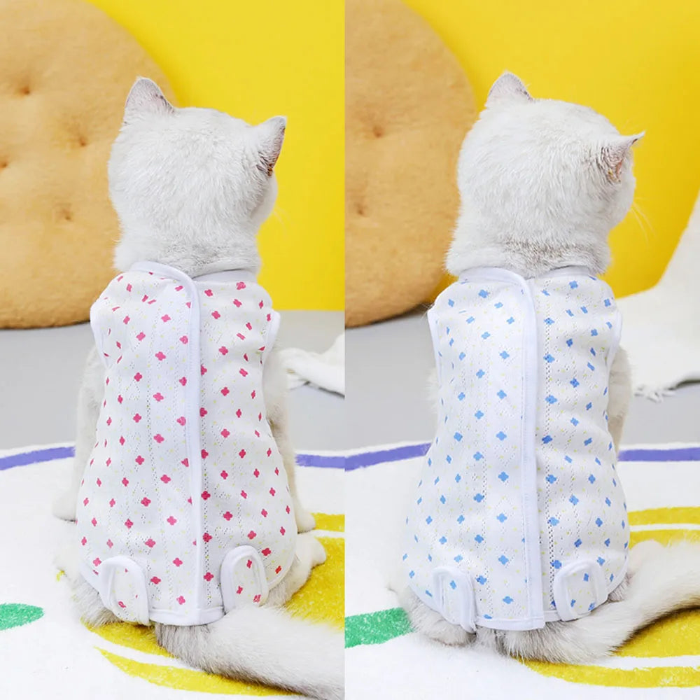 Kitten Onesies Cat Recovery Suit for Abdominal Wounds or Skin Diseases After Surgery Wear E-Collar Alternative for Cats and Dogs