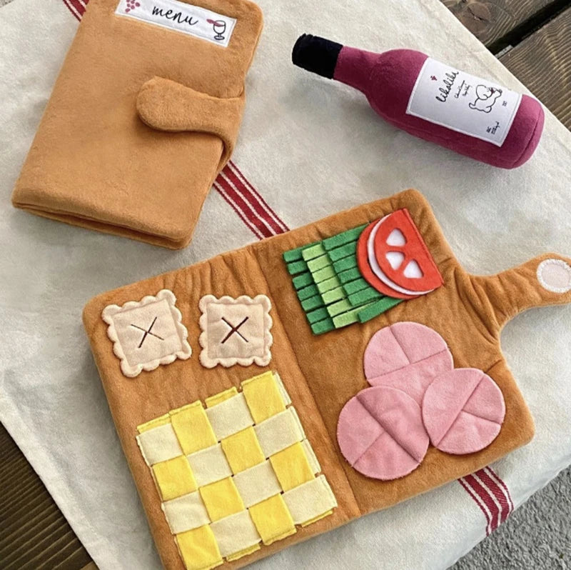 Menu Shape Cute Hidden Food Smell Mat Training Puzzle Dog Slow Food Mat Detoxing Physical Consumption Interactive Pet Smell Toy