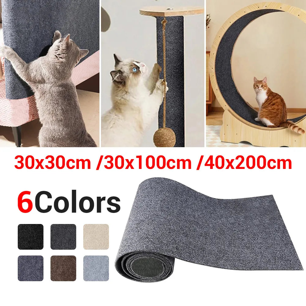 Wall Anti Cat Scratch Sofa DIY Cats Scratch Board Sofa Protection Paws Sharpen Trimmable Self-adhesive Carpet Cats Scratch Board