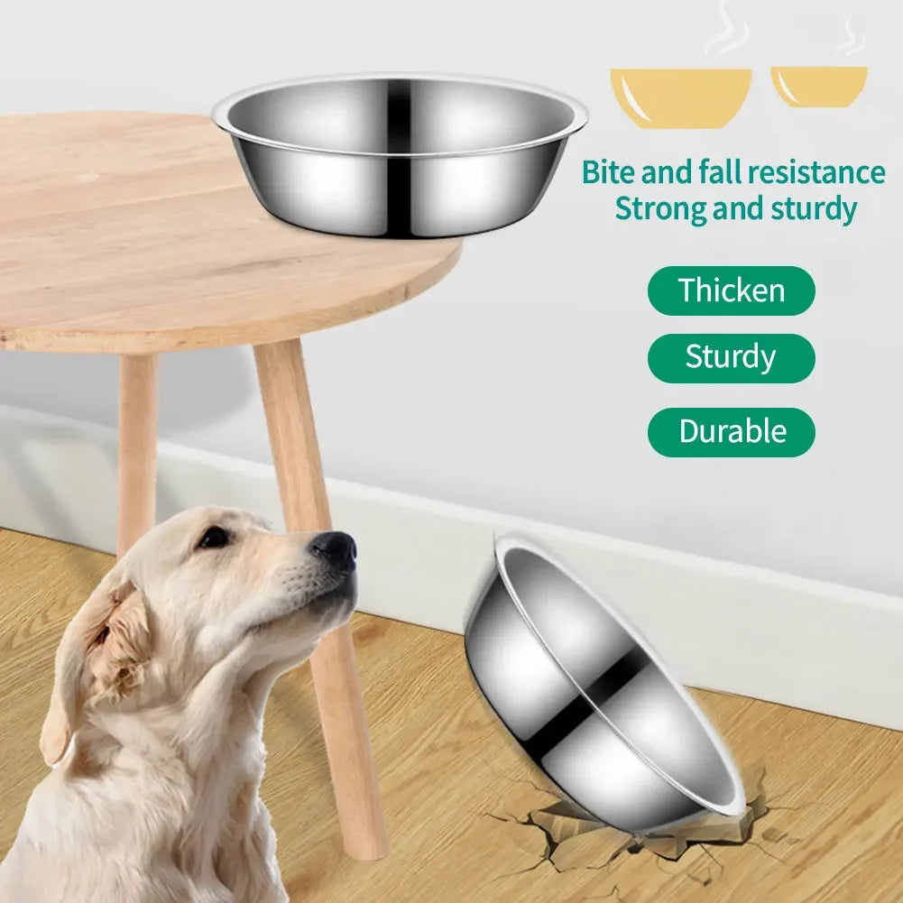 Large Capacity Dog Bowl Stainless Steel Pet Feeding Bowl Cat and Dog Food Drinking Bowl Metal Feeding Bowls миска для кошки