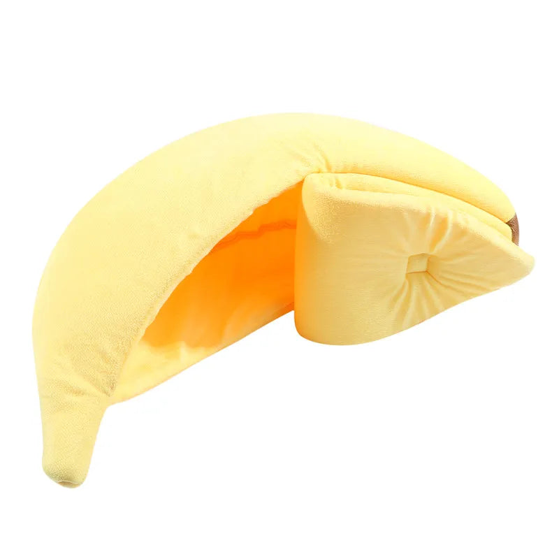Banana shaped pet bed house - multicolor