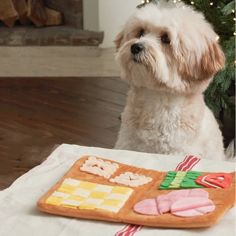 Menu Shape Cute Hidden Food Smell Mat Training Puzzle Dog Slow Food Mat Detoxing Physical Consumption Interactive Pet Smell Toy
