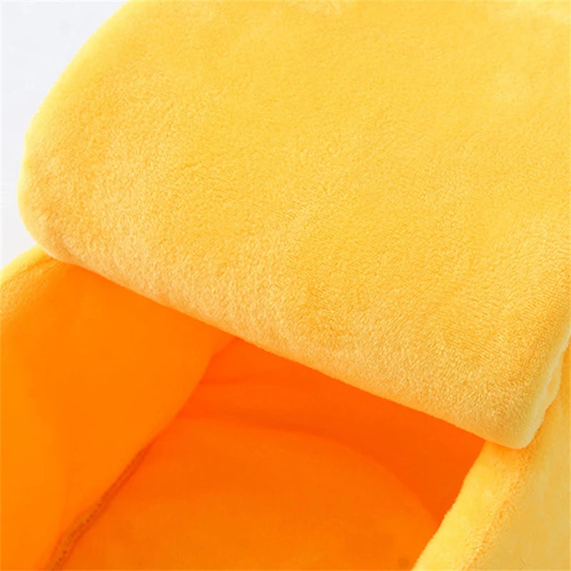 Banana shaped pet bed house - multicolor