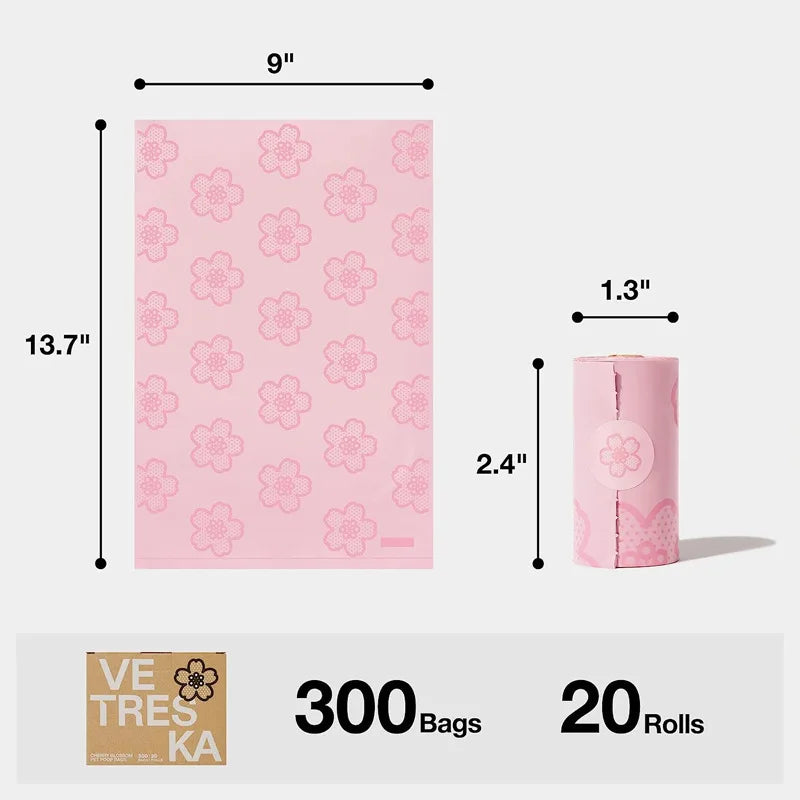 New Eco-friendly Pet Waste BagsBiodegradable Poop Pickup BagsDog Poop Pickup Cat Poop Feces Bags Outdoor Portable Pet Supplies
