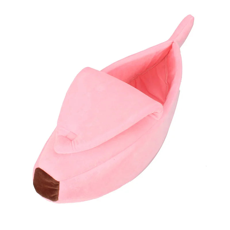 Banana shaped pet bed house - multicolor