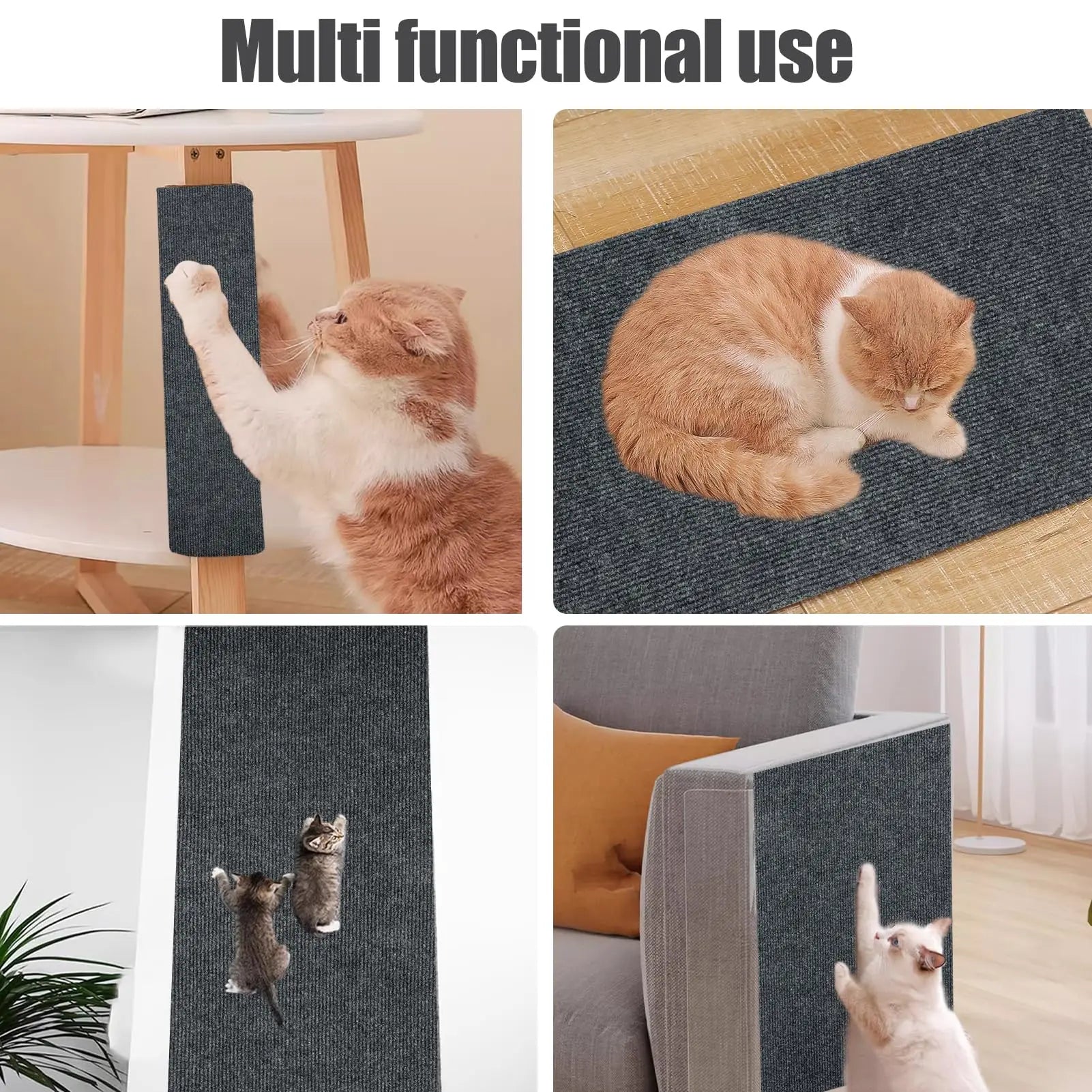 Scratching mat pet carpet with self-adhesive furniture protector