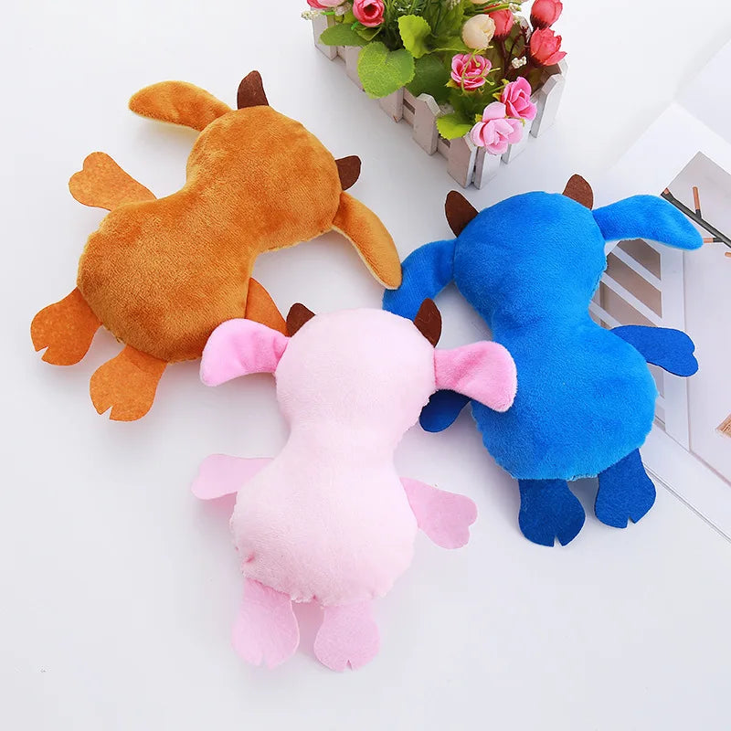 Plush Dog Toy Animals Shape Bite Resistant Squeaky Toys Fleece Dog Toys for Small Large Dogs Puppy Pets Training Accessories