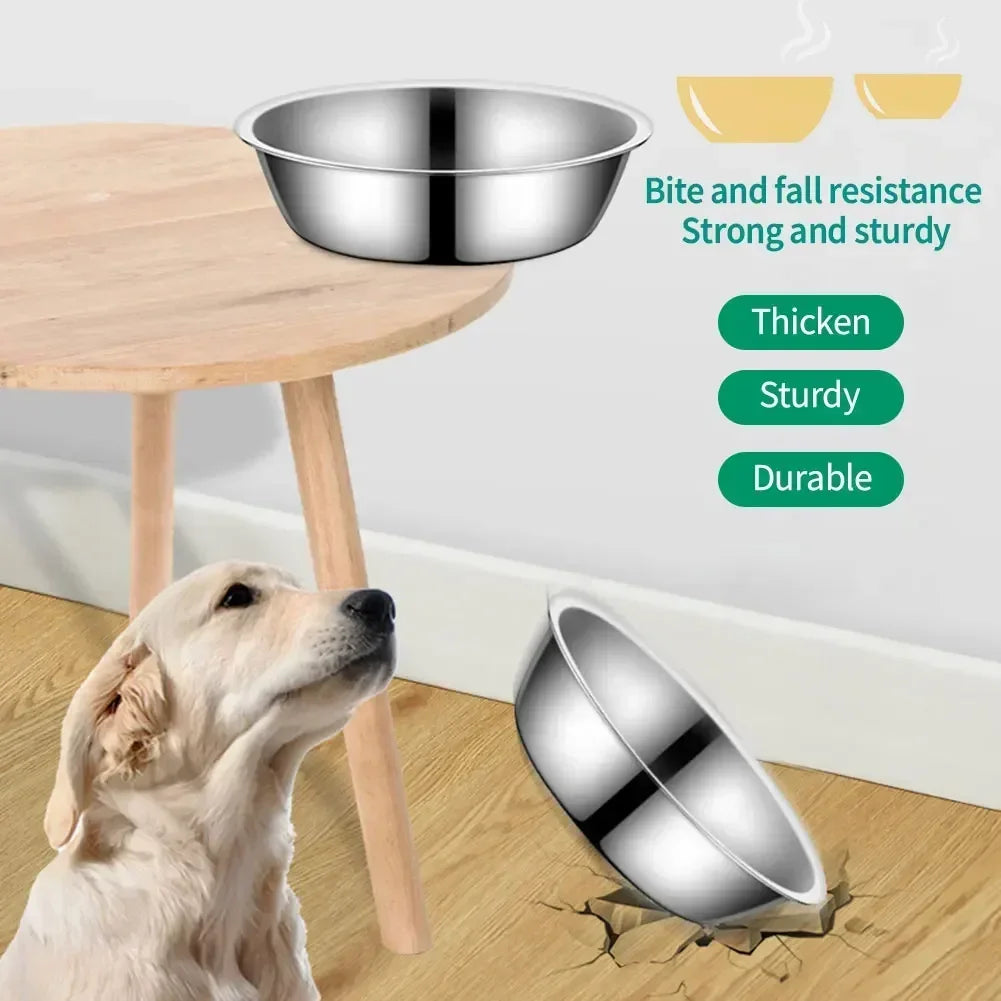 Large Capacity Dog Bowl Stainless Steel Pet Feeding Bowl Cat and Dog Food Drinking Bowl Metal Feeding Bowls миска для кошки