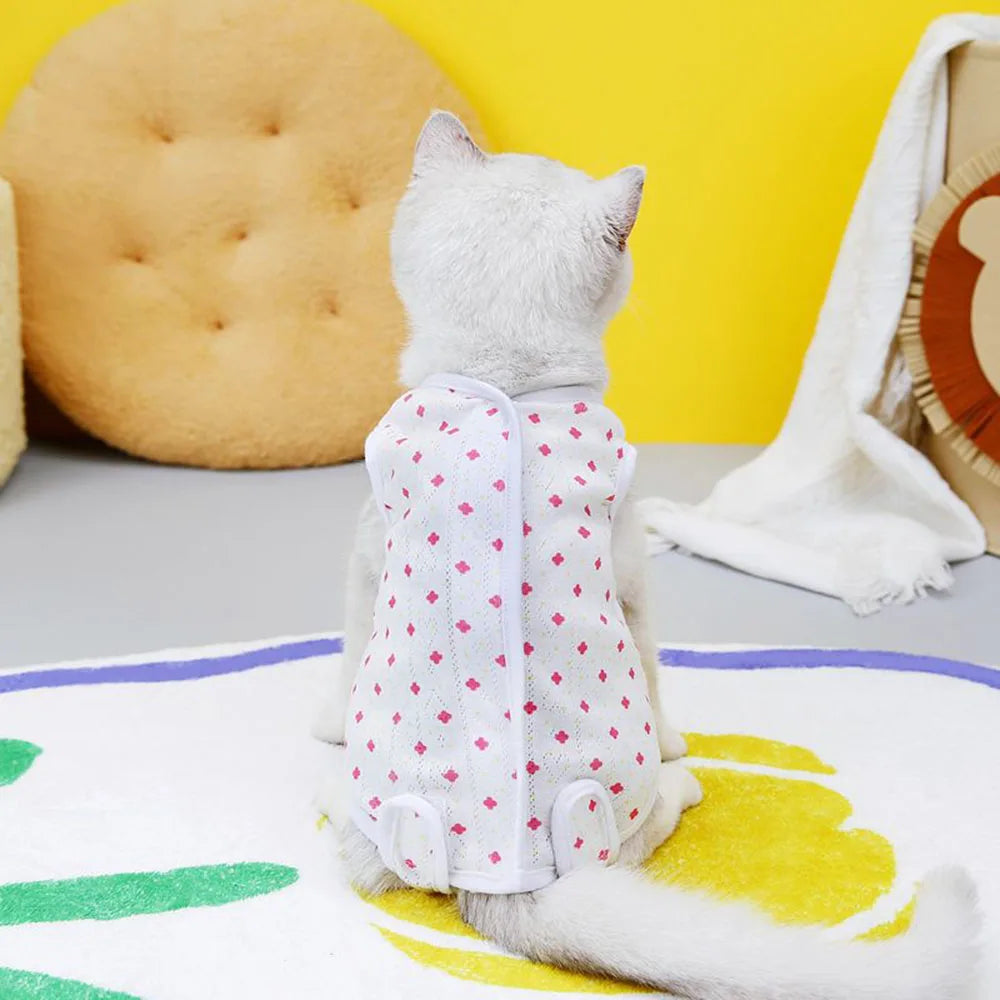 Kitten Onesies Cat Recovery Suit for Abdominal Wounds or Skin Diseases After Surgery Wear E-Collar Alternative for Cats and Dogs