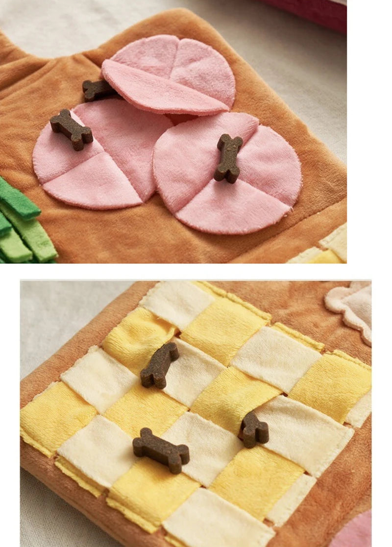 Menu Shape Cute Hidden Food Smell Mat Training Puzzle Dog Slow Food Mat Detoxing Physical Consumption Interactive Pet Smell Toy