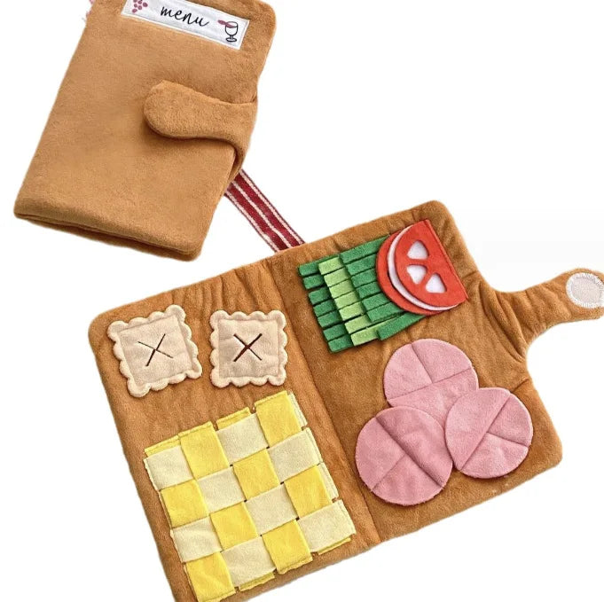 Menu Shape Cute Hidden Food Smell Mat Training Puzzle Dog Slow Food Mat Detoxing Physical Consumption Interactive Pet Smell Toy