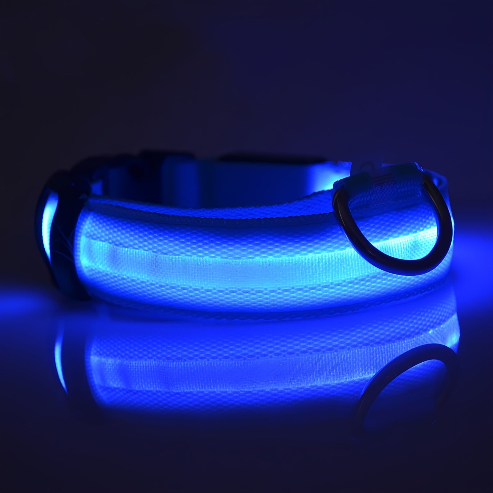 Adjustable Luminous Dog Collar – Glow-in-the-Dark Night Safety