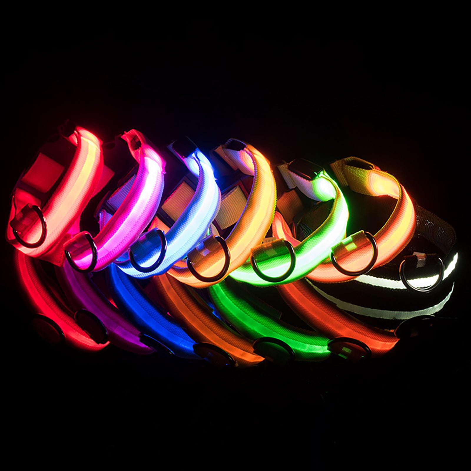 Adjustable Luminous Dog Collar – Glow-in-the-Dark Night Safety