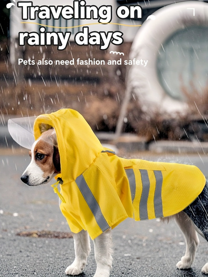 Water-Resistant Dog Raincoat with Easy Button Closure