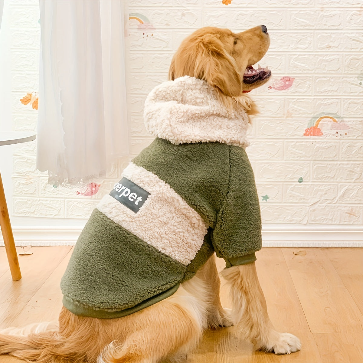 Cozy Dog Sweater Hoodie with Superpet Design, Warm Pullover for Medium to Large Breeds