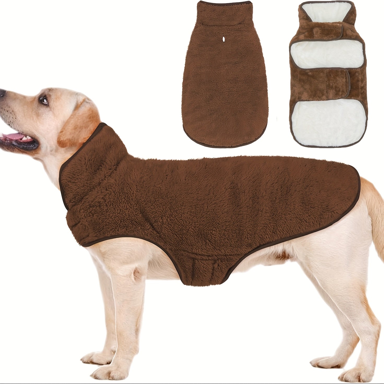 Double-Sided Fleece Dog Winter Coat – Windproof & Warm