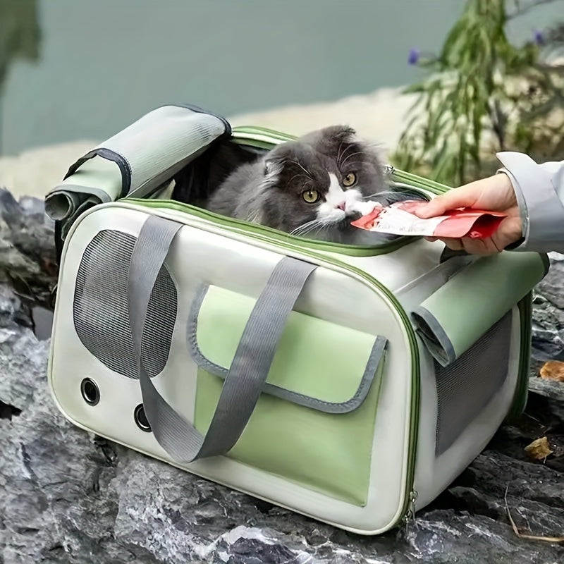 Portable Ventilated Pet Carrier Bag for Cats & Small Dogs