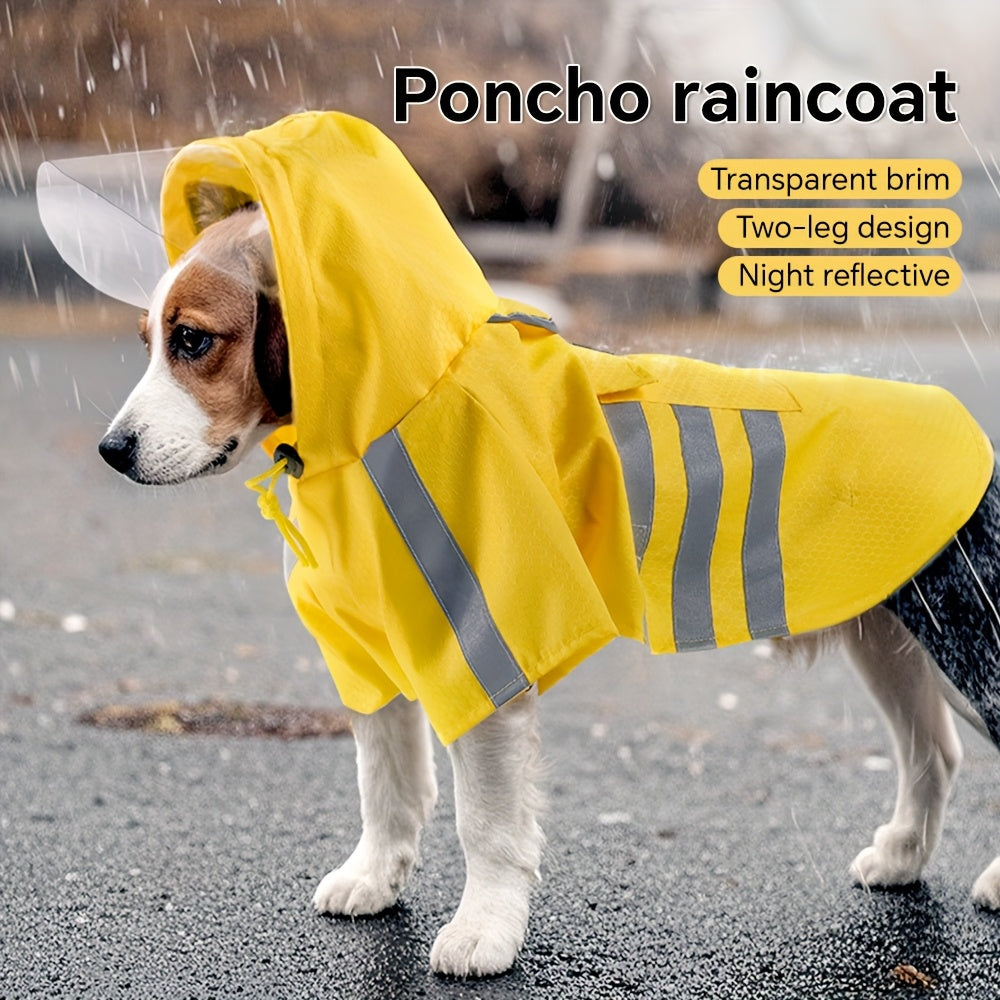 Water-Resistant Dog Raincoat with Easy Button Closure