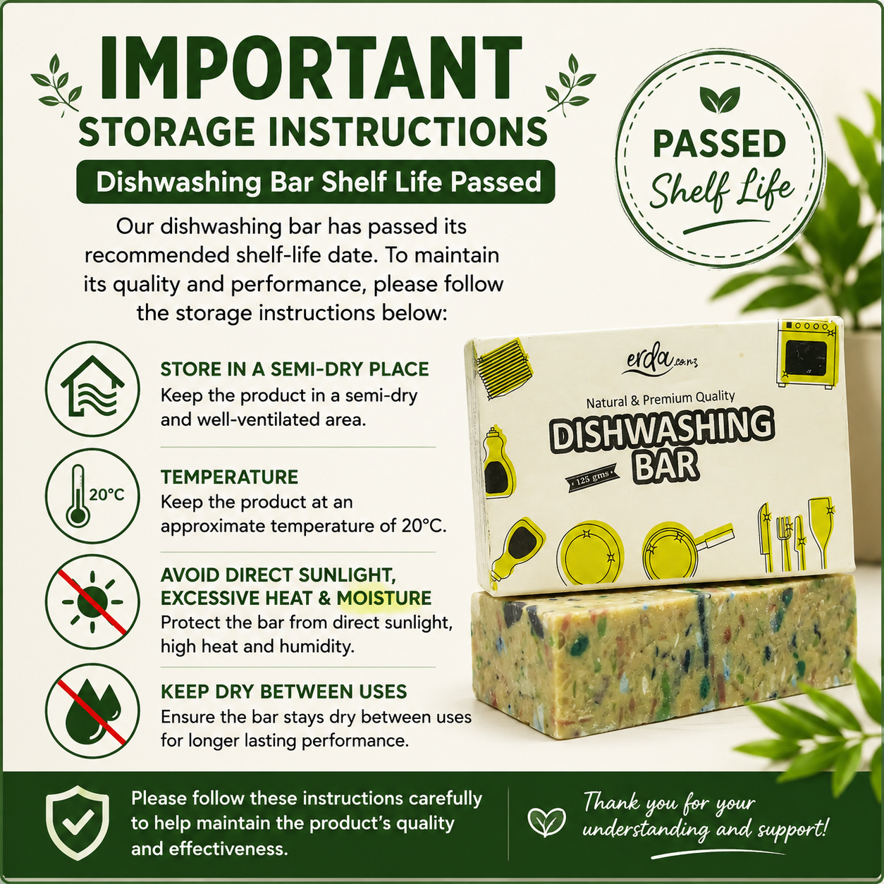 Recycled Dishwashing Soap Bar