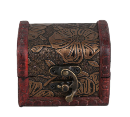 Vintage Design Personal Jewelry Treasure Chest Display Box