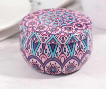 Recyclable Pink & Purple Pattern Design Iron Box