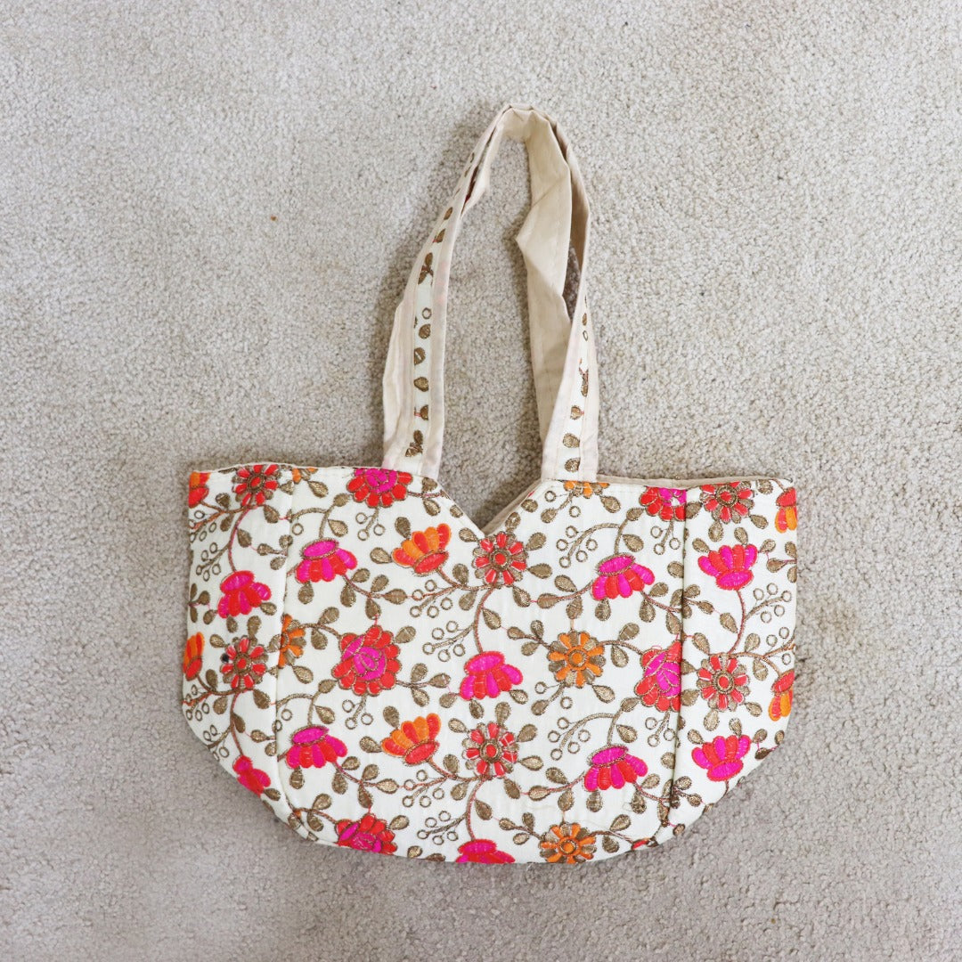 Hand Embroidered Ethnic Shoulder bag | Bohemian bag - Multicolored embroidery patches - 10