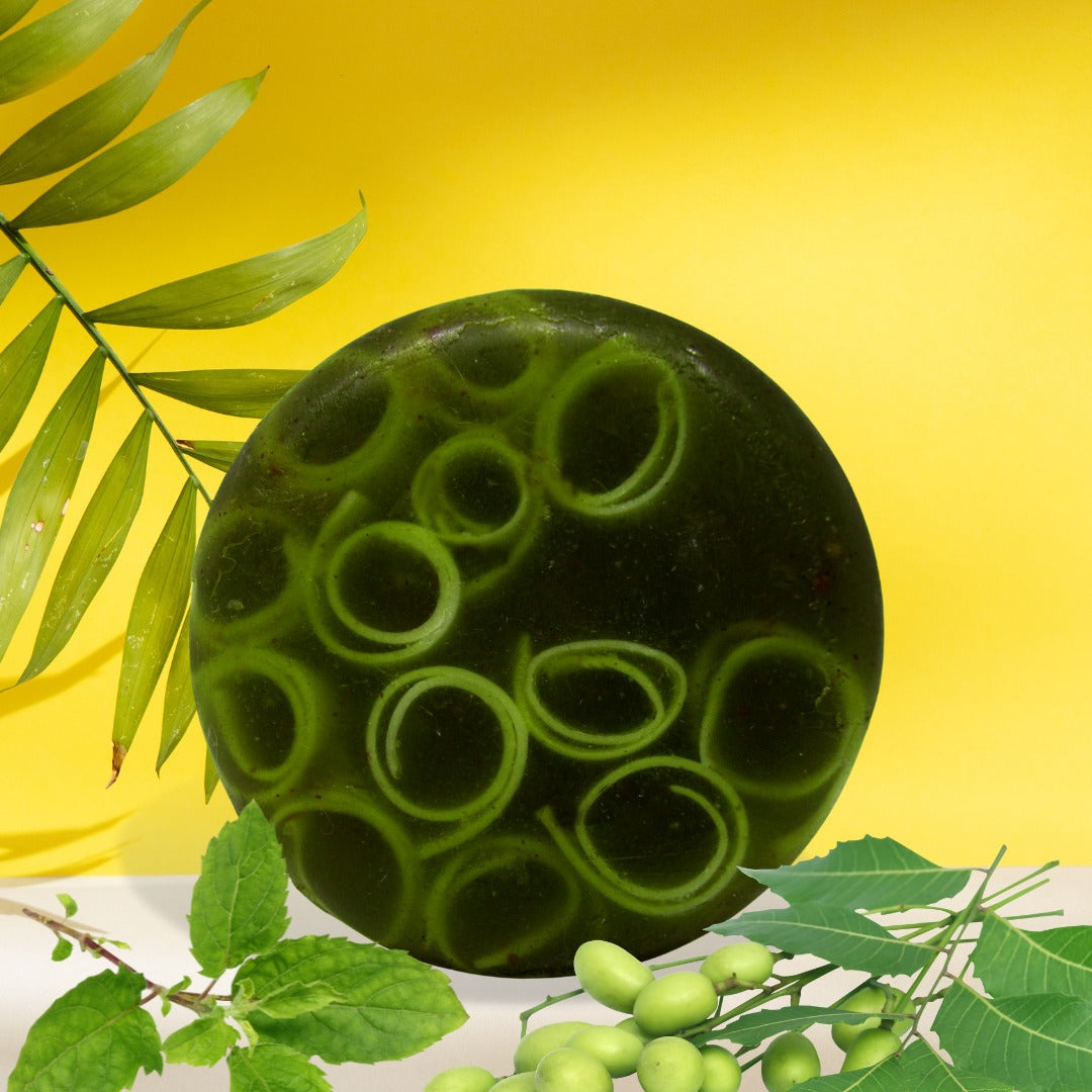 RIMURIMU Handmade Natural Neem & Tulsi Designer Bath Soap