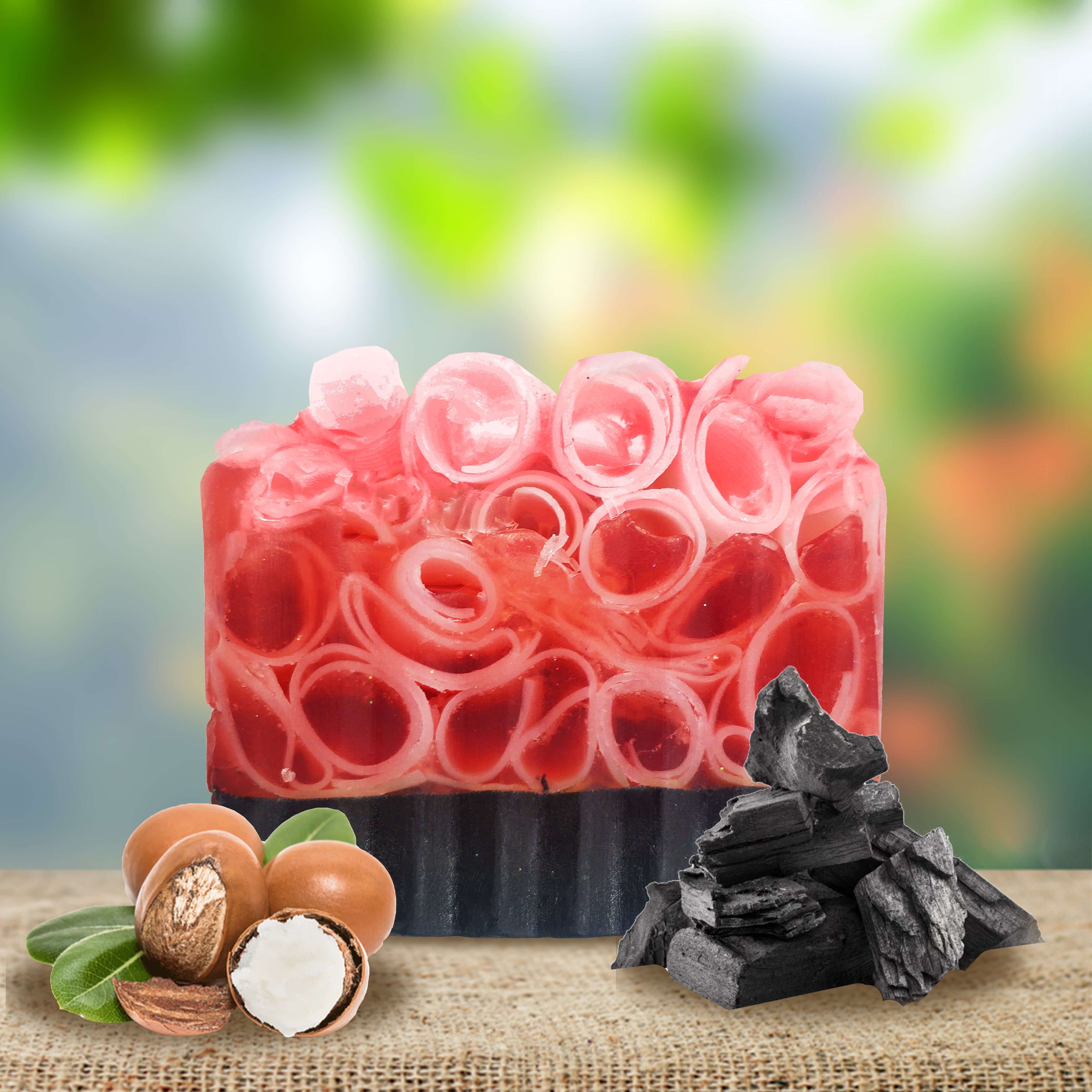 RIMURIMU Handmade Charcoal Activated Shea Butter Designer Bath Soap