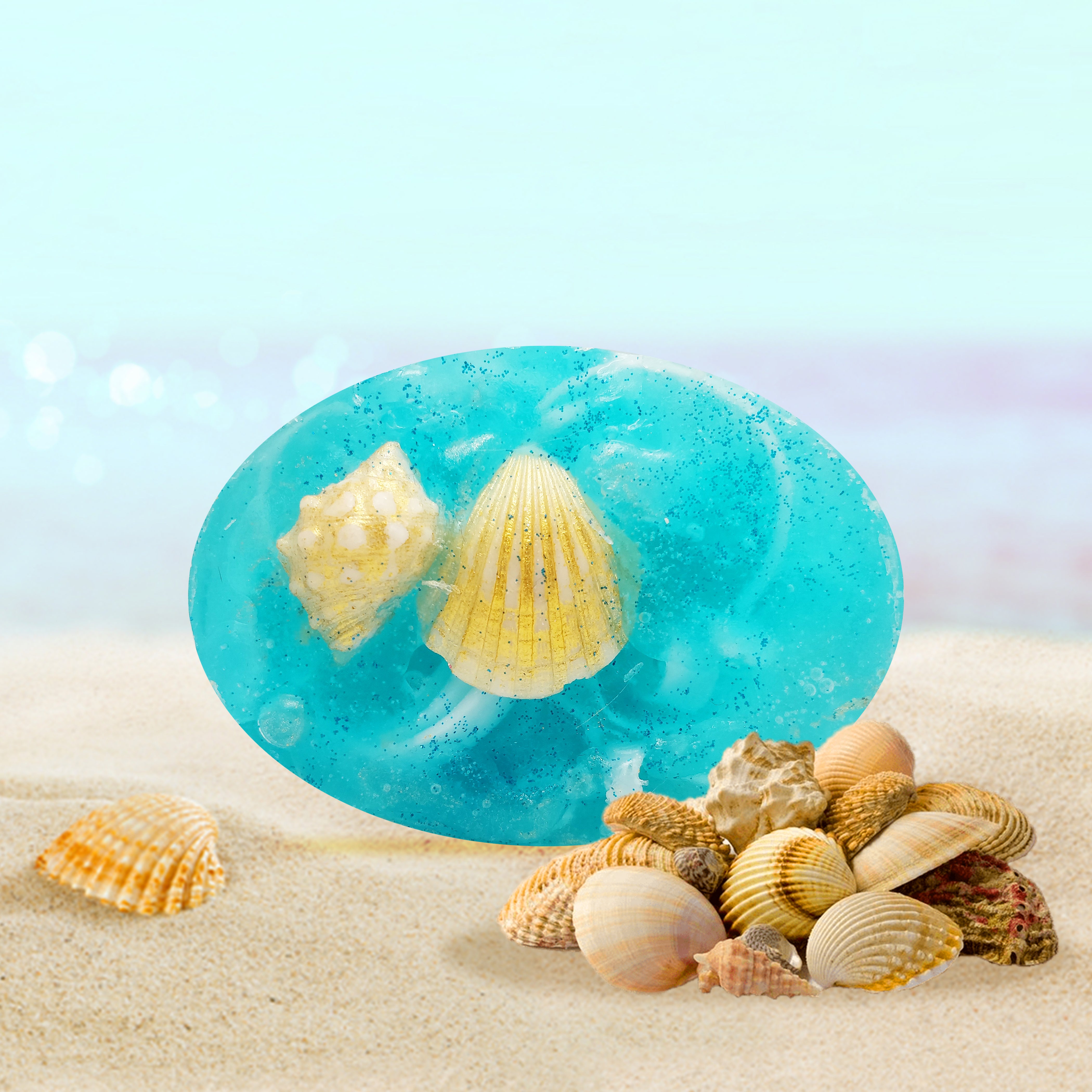 RIMURIMU Handmade Arctic Blue Oyster Peppermint Designer Bath Soap