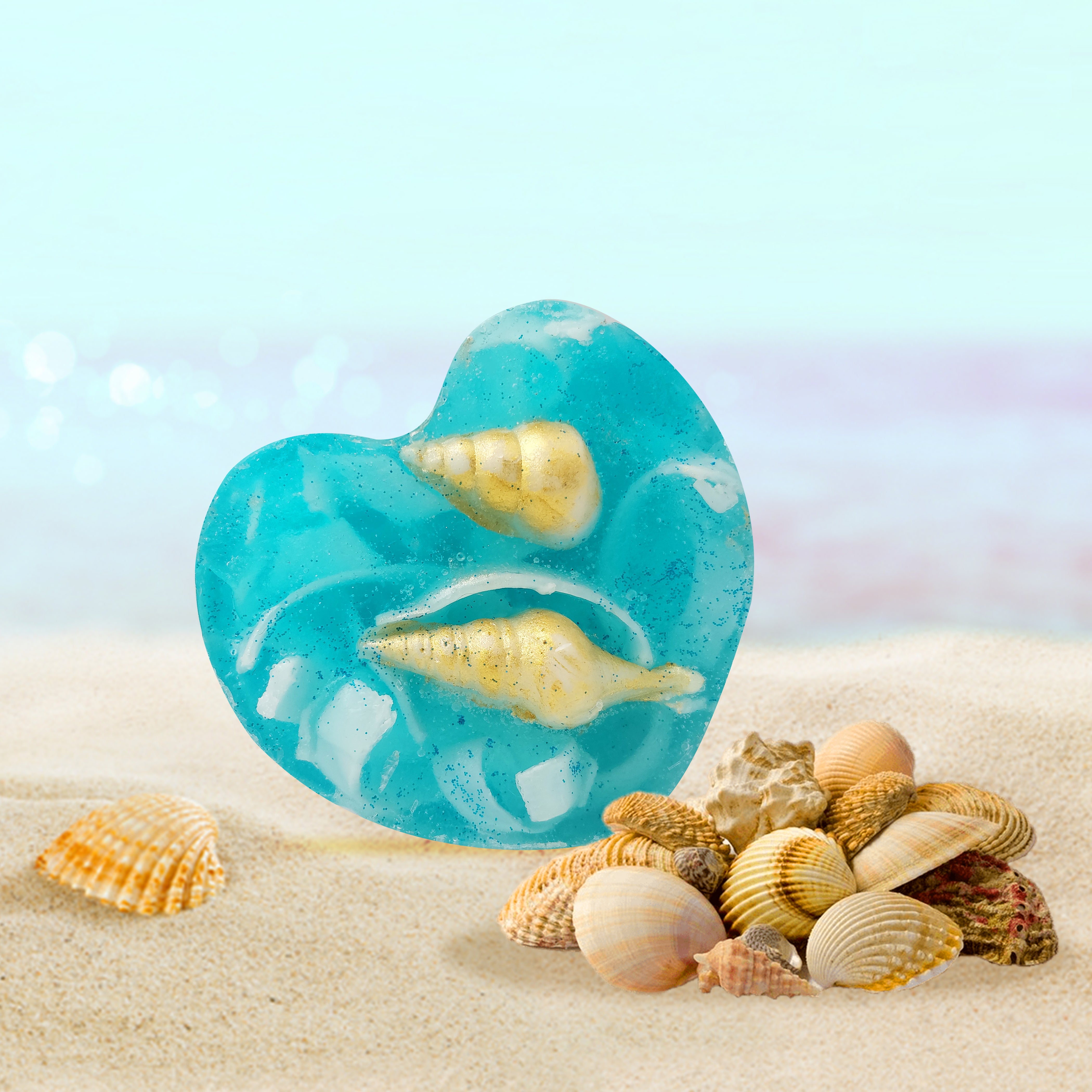 RIMURIMU Handmade Arctic Blue Oyster Peppermint Designer Bath Soap