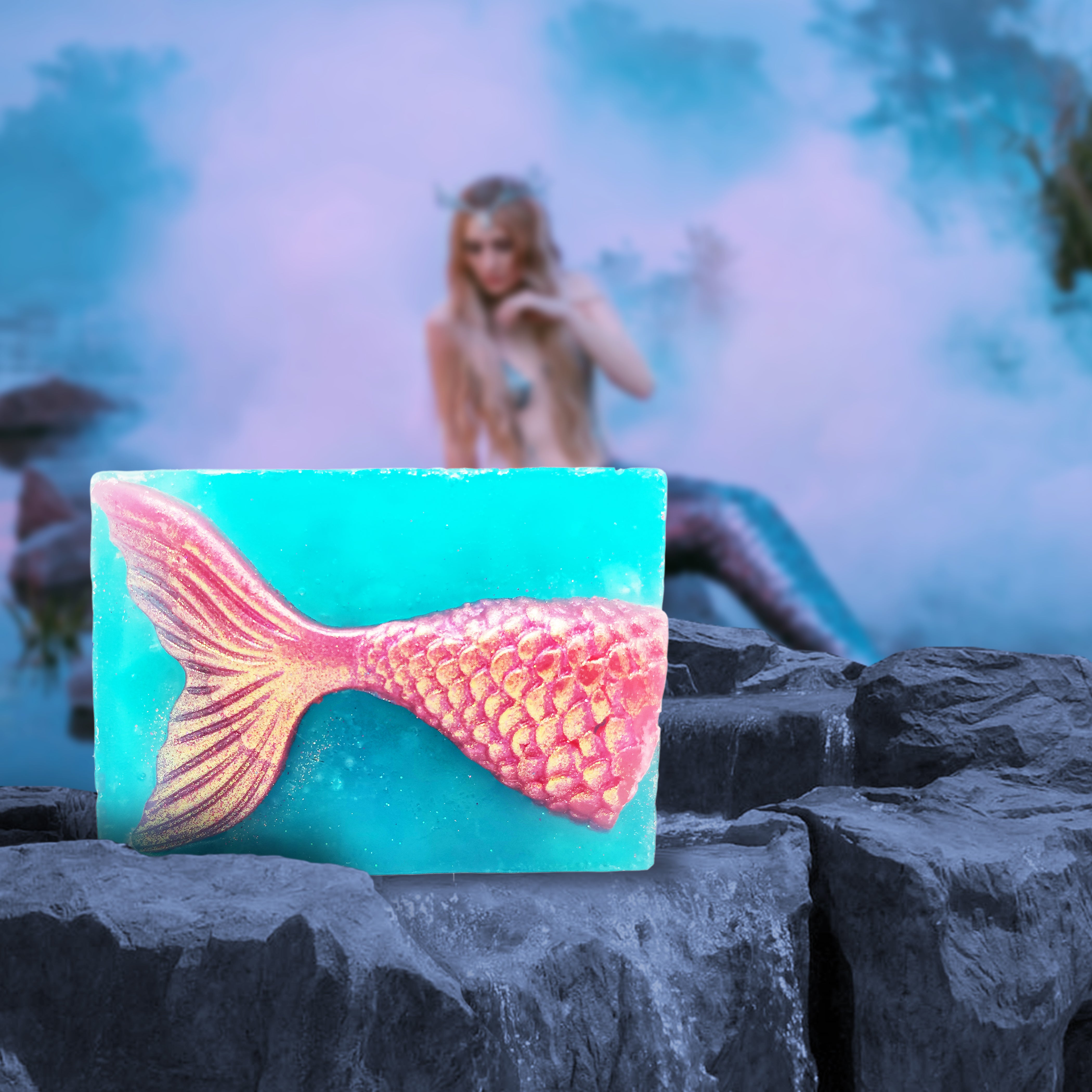RIMURIMU Handmade Natural Peppermint Eucalyptus & Glycerine - Mermaid Treasure Designer Bath Soap