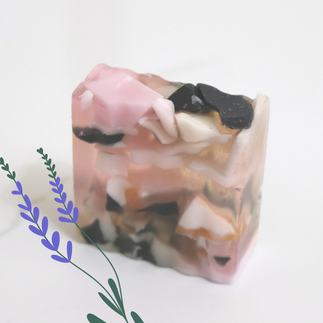 RIMURIMU Handmade Natural Lavender Confetti Designer Bath Soap