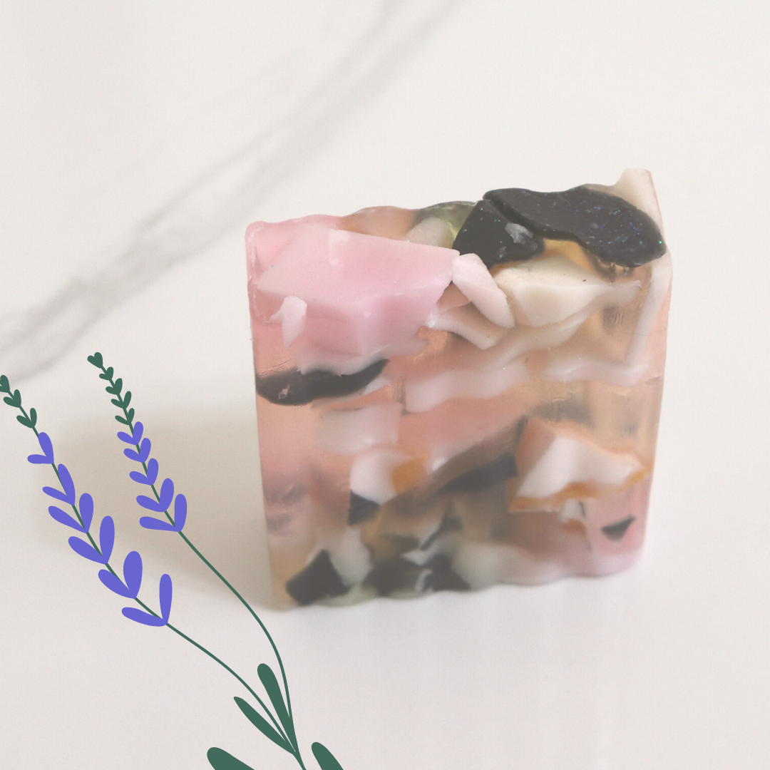 RIMURIMU Handmade Natural Lavender Confetti Designer Bath Soap