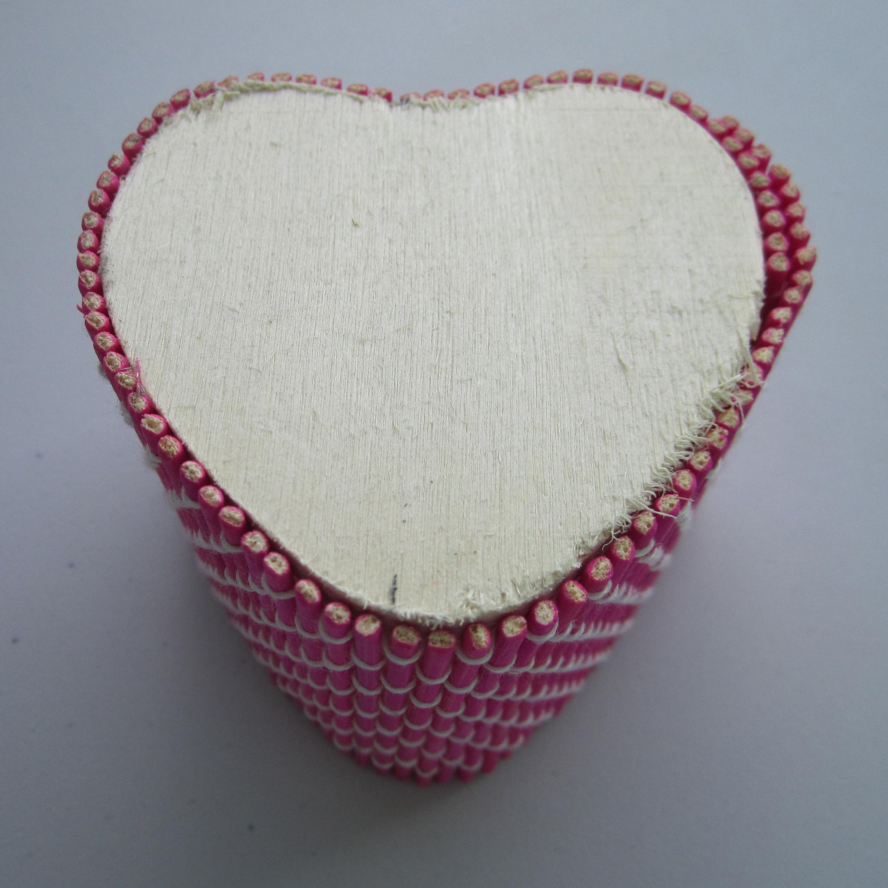 Simple Cute Heart Shaped Bamboo Storage Box - Pink