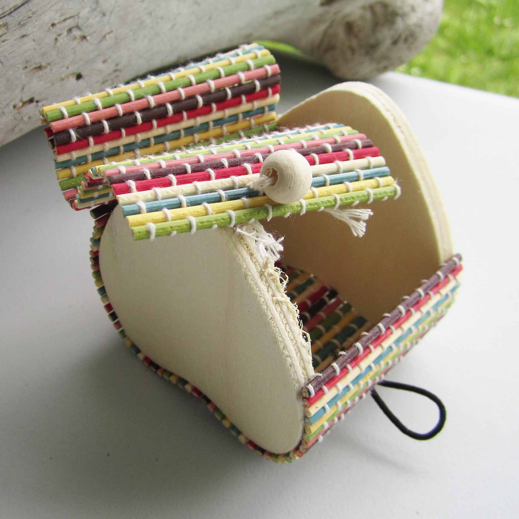 Simple Cute Heart Shaped Bamboo Storage Box - Multi