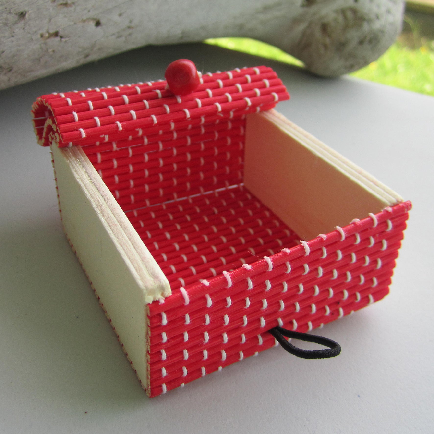 Vintage Bamboo Organizer - (Red)