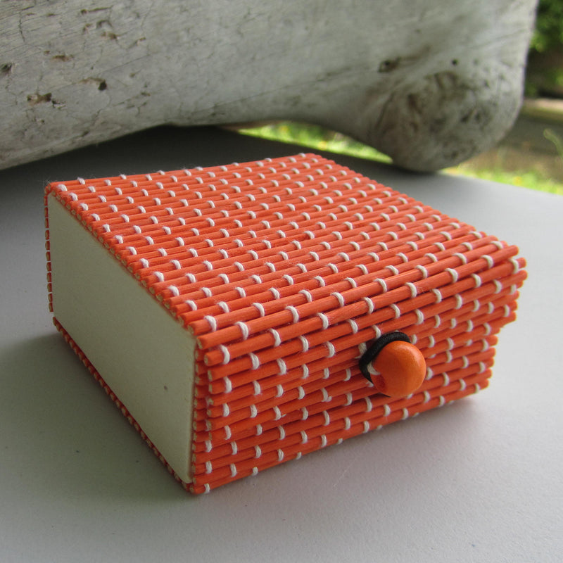 Vintage Bamboo Organizer - (Orange)