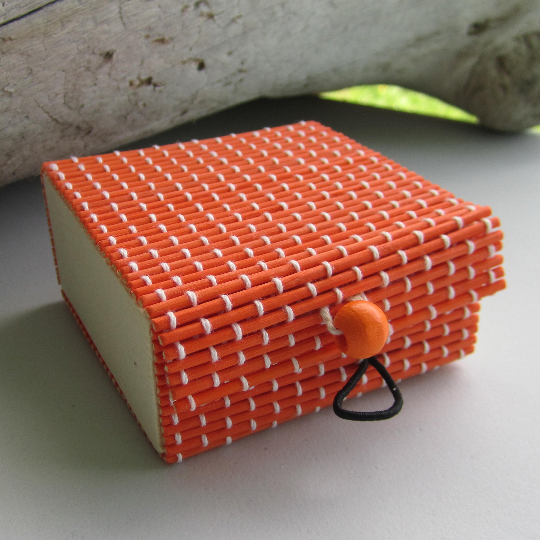 Vintage Bamboo Organizer - (Orange)