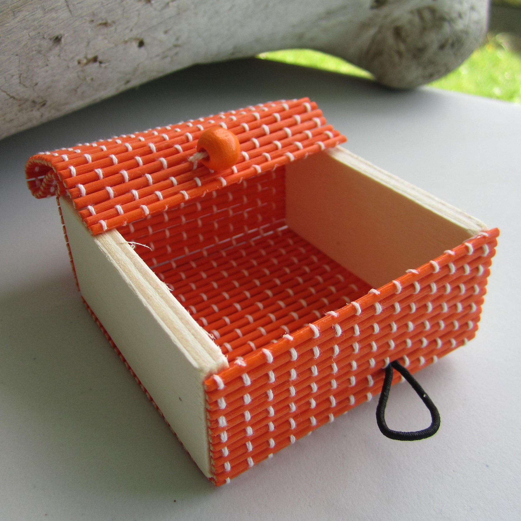 Vintage Bamboo Organizer - (Orange)