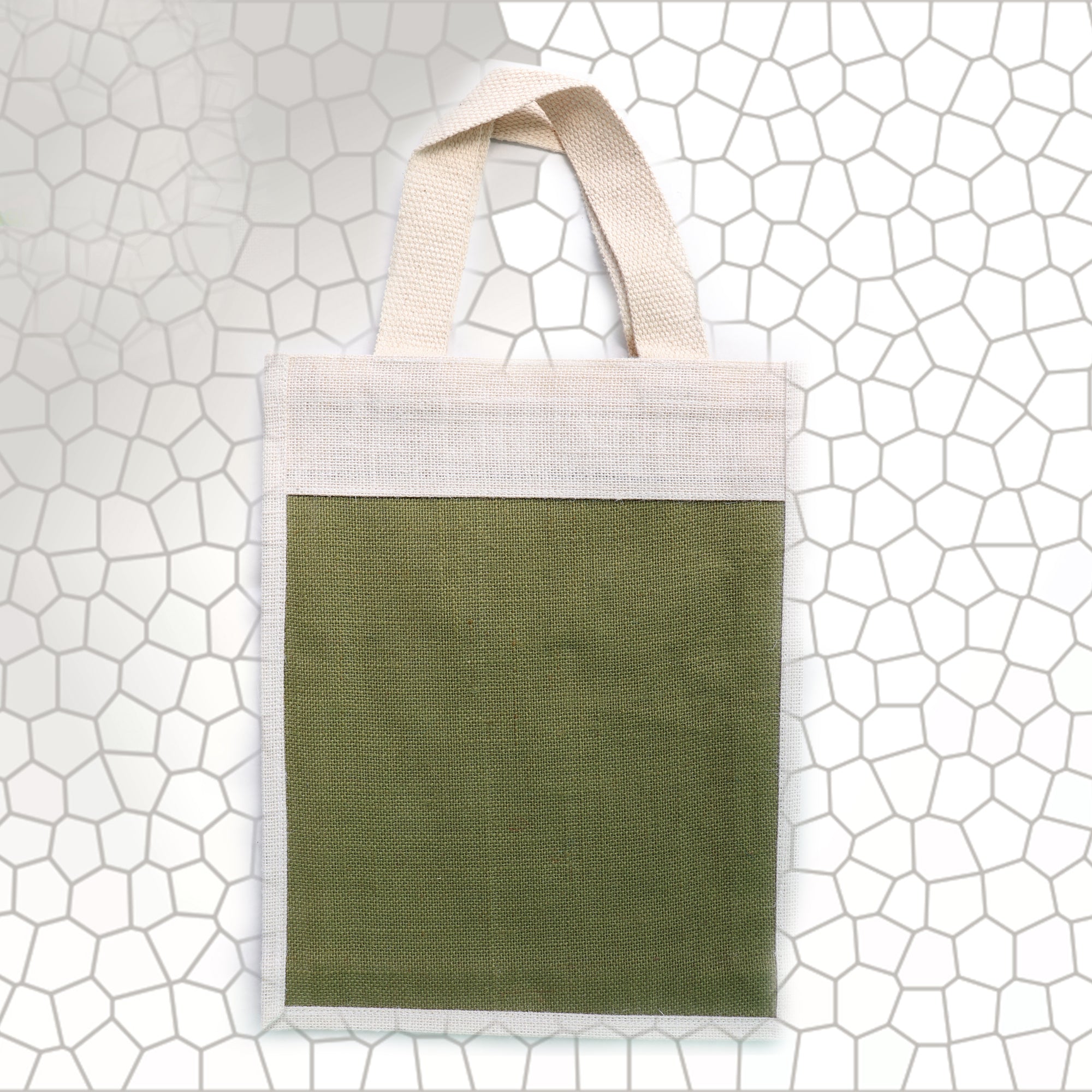 Jute Handbag - Patch Murky Green