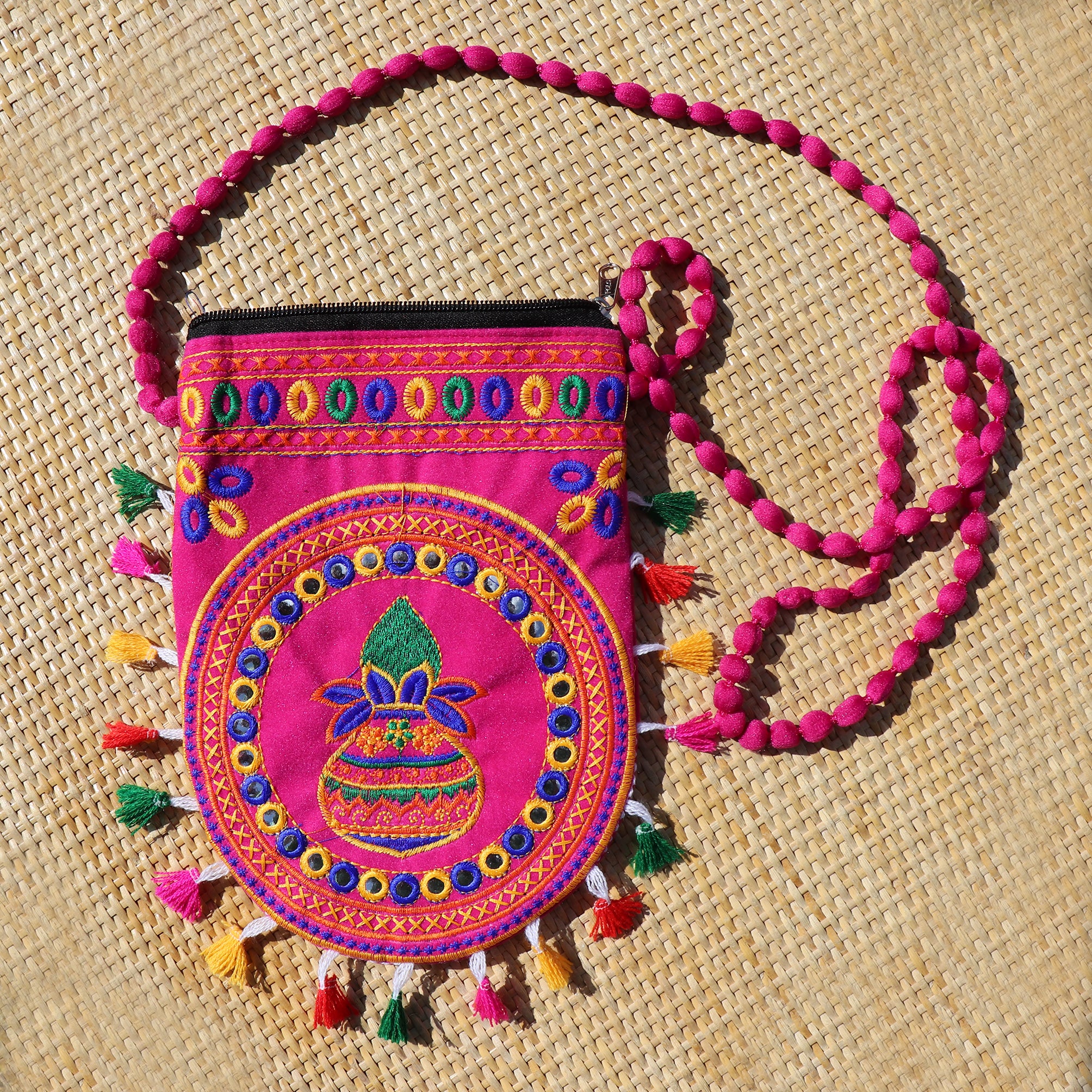 Ethnic Vintage Hand Work Vivid Sling Bag - 01