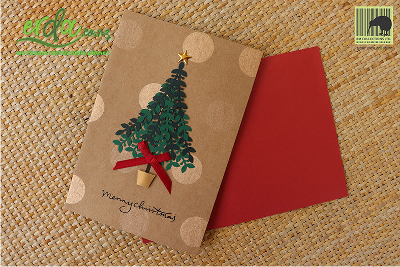Handmade Handcrafted Christmas Tree Paper Christmas Greeting Cards