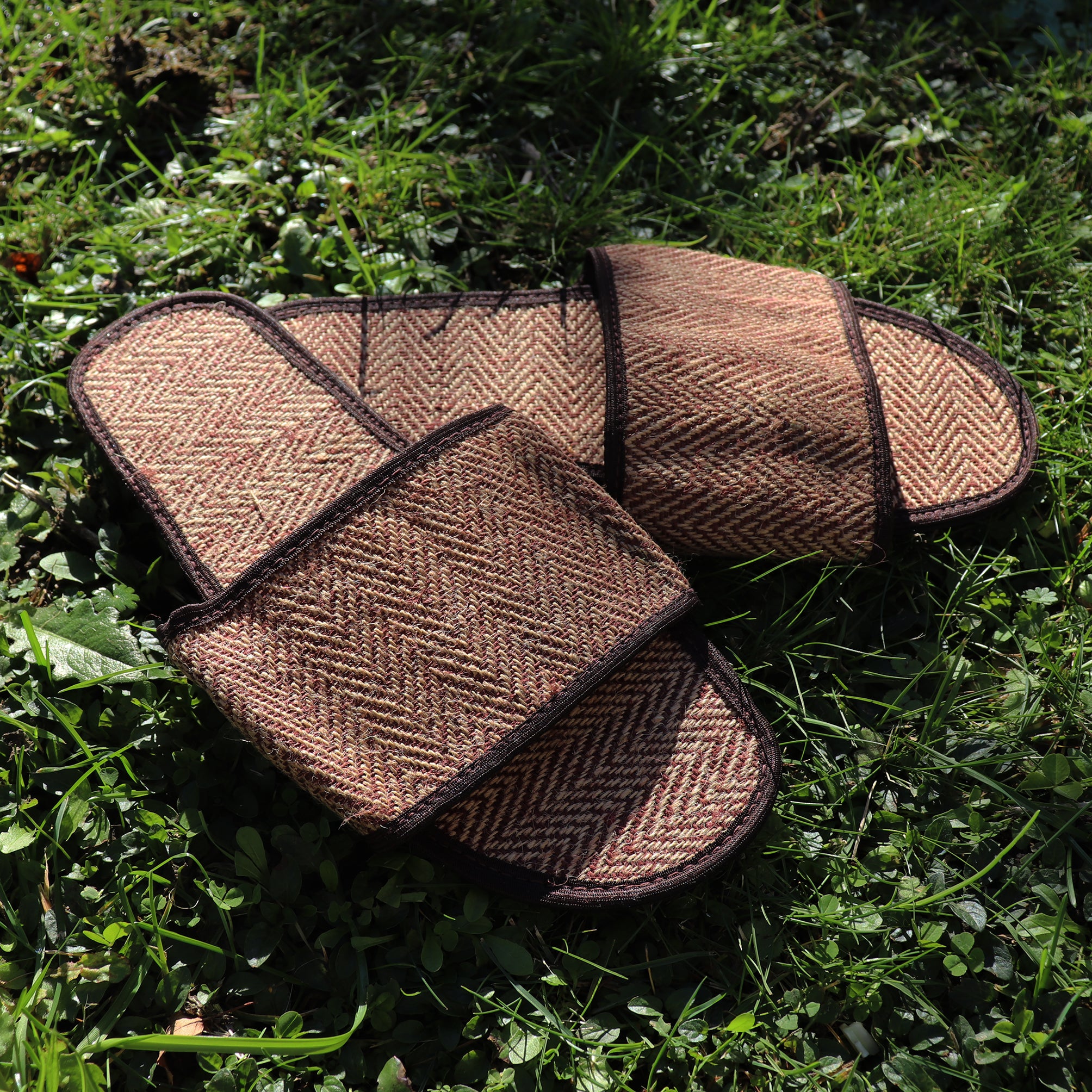 Jute Slip On Slippers Open - Drk Brwn