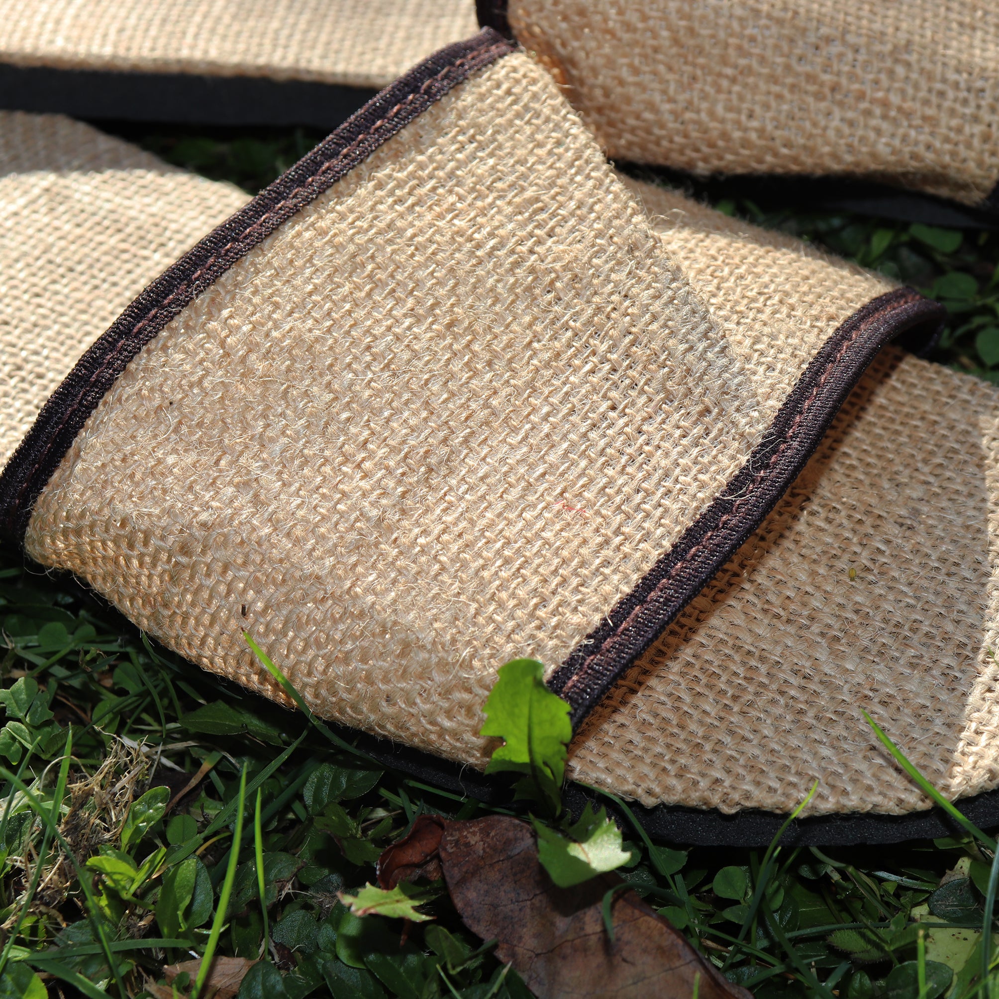 Jute Slip On Slippers Open - Lgt Brwn (size M)