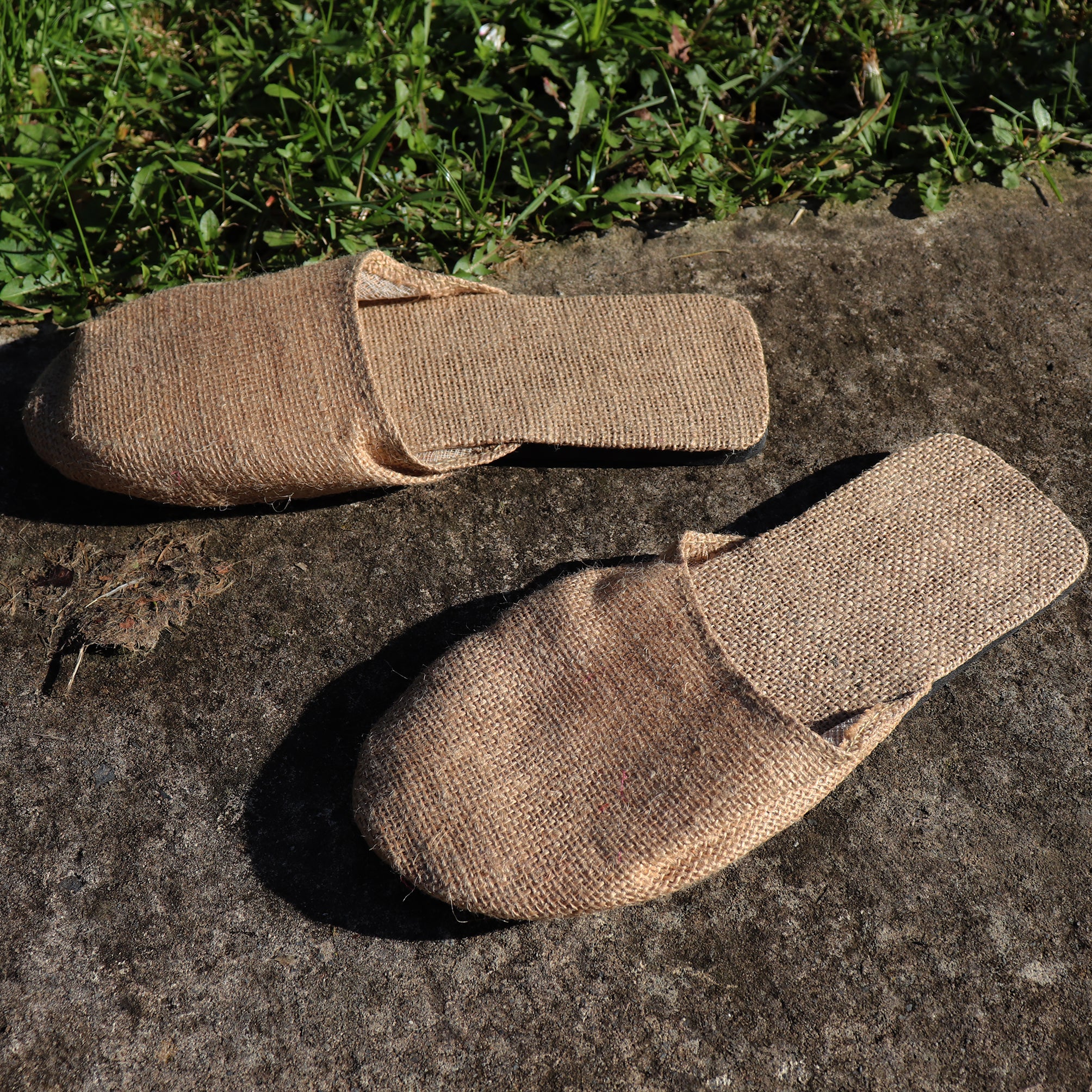 Jute Slip On Slippers Close - Lgt Brwn (size L)