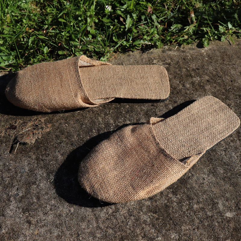 Jute Slip On Slippers Close - Lgt Brwn (size L)